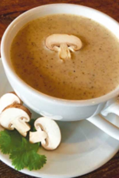 A cup of mushroom soup