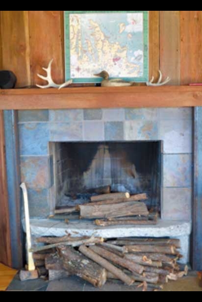 A fireplace in Sutton Bay