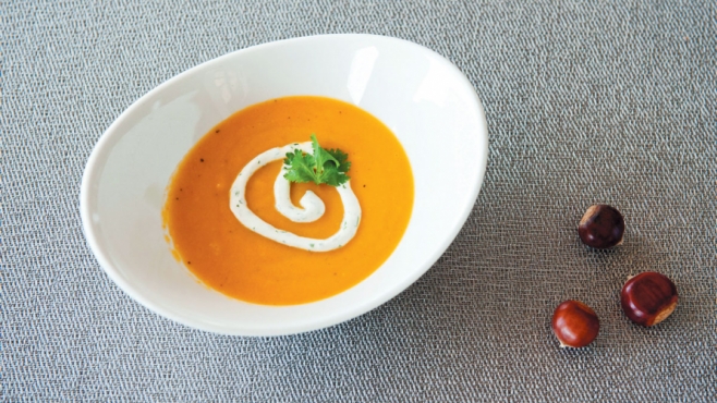Roasted Carrot and Chestnut Soup